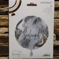 fólia lufi boldog szülinapot olajmintás (ezüst)