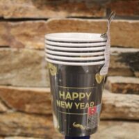 papírpohár happy new year 2 dl 6 db/cs (szilveszter)