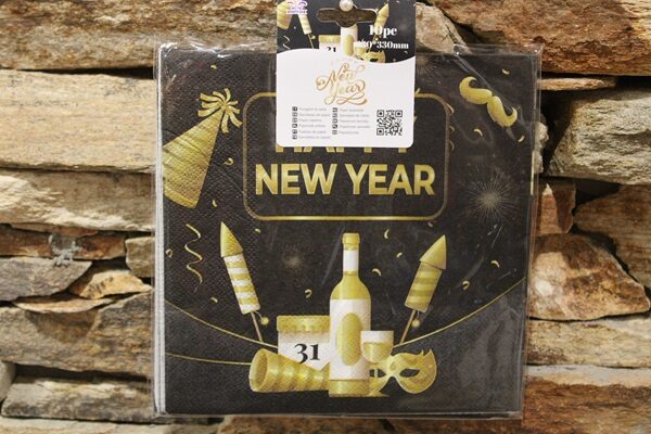 papírszalvéta happy new year 10 db/cs (szilveszter)