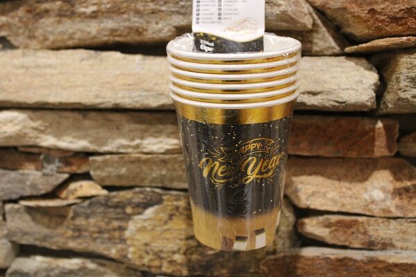 pohár happy new year 6 db/cs 2 dl (szilveszter)