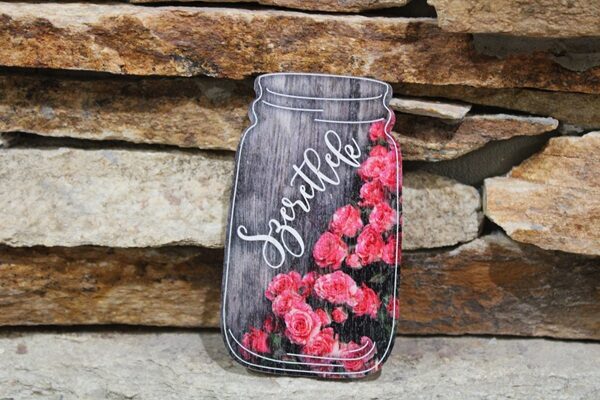 valentin napi hűtőmágnes szeretlek rózskkal befőtt forma