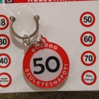 sebességkorlátozó kulcstartó plexi (50.szülinap.)