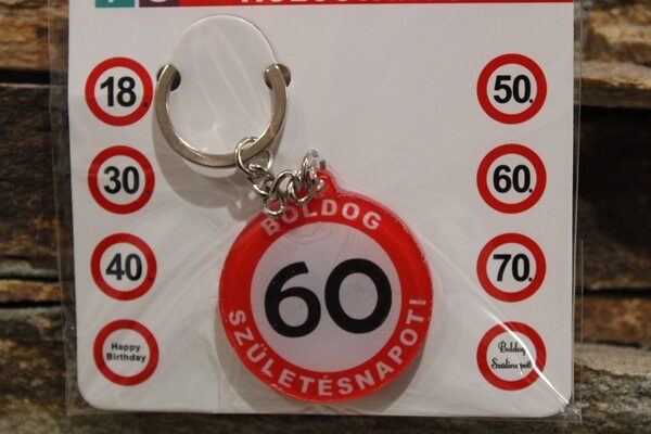 Sebességkorlátozó kulcstartó -plexi -. (60.szülinap)