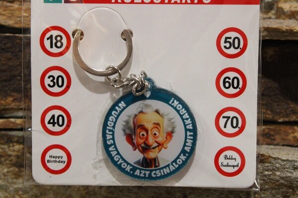 Kulcstartó – plexi – Nyugdíjas (papa)