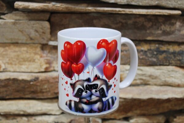 valentin napi bögre szerelmes mosómedvékkel – „nagyon szeretlek!” felirattal