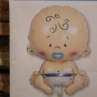 kisbabás fólia lufi 45x68 cm – kék pelenkás baby shower dekoráció