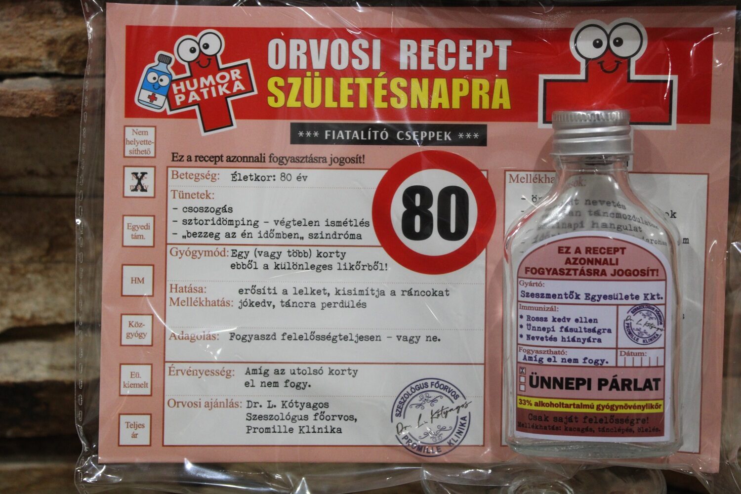vicces orvosi recept (80.szülinap)