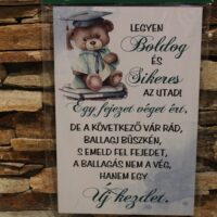 ballagási fatábla macis fiúknak 