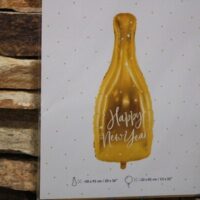 happy new year arany pezsgősüveg fólia lufi 91 cm