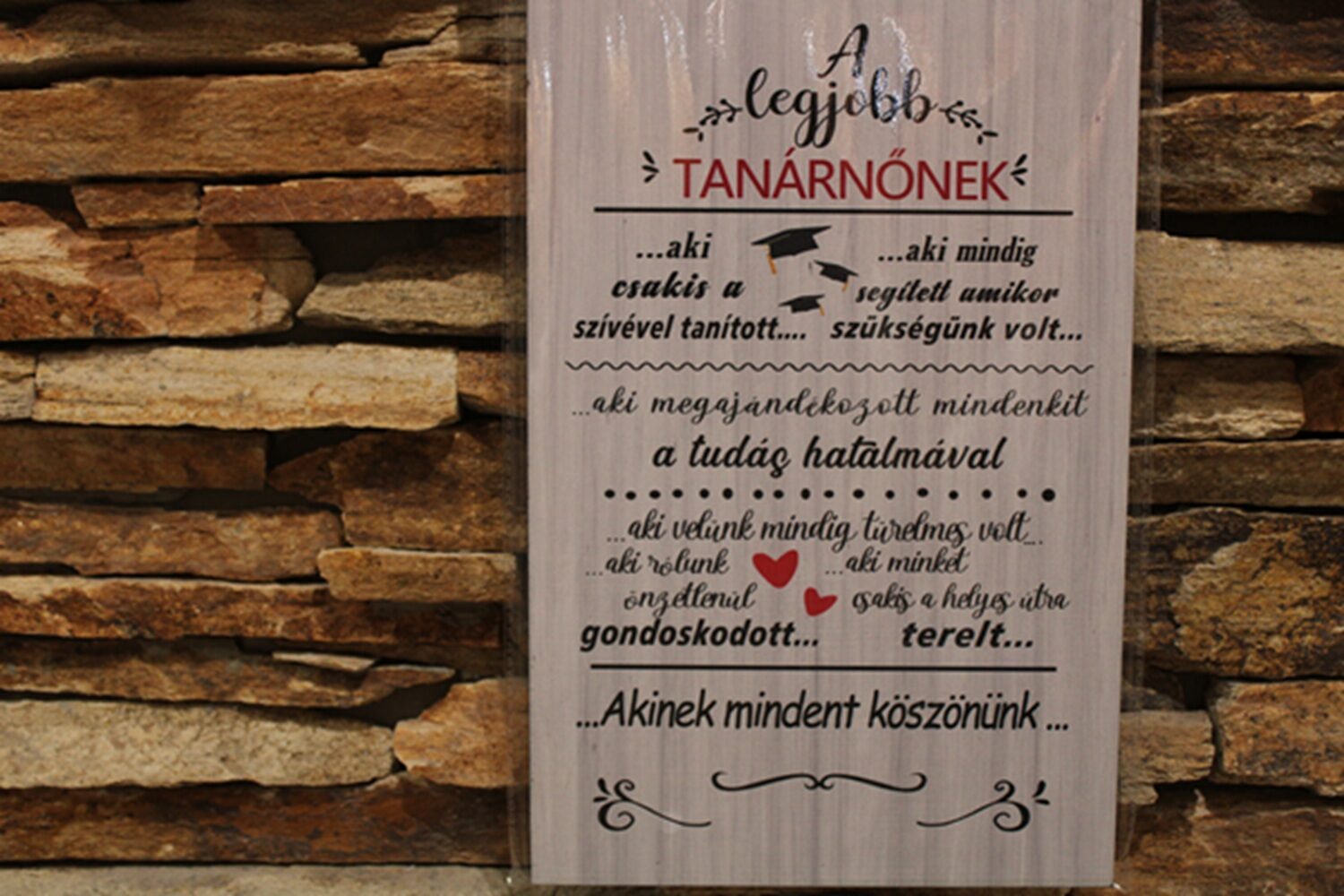 ballagási fatábla a legjobb tanárnőnek