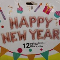 fólia lufi felirat happy new year (szilveszter) rosegold