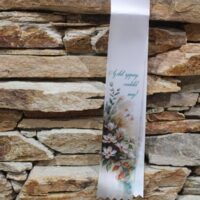 ballagási emlékszalag virág és pillangó mintával, idézettel