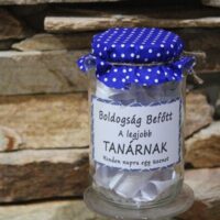 boldogság befőtt tanárnak – egyedi ballagási ajándék üzenetekkel