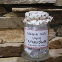 boldogság befőtt tanárnőnek – egyedi ballagási ajándék üzenetekkel