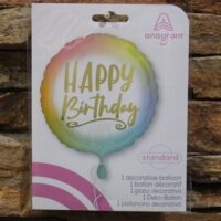 happy birthday pasztell színátmenetes fólia lufi – 43 cm