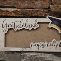 ballagási pénzátadó fa boríték – „gratulálunk, megcsináltad!” ajándéktartó