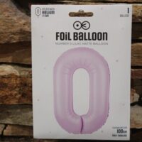 0 szám fólia lufi 100 cm – levendula színű szülinapi lufi