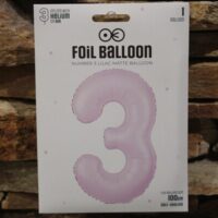 3 as szám fólia lufi 100 cm – levendula színű szülinapi lufi