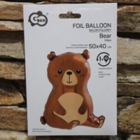 Ülő mackó figura fólia lufi – aranyos maci party lufi 50 x 40 cm