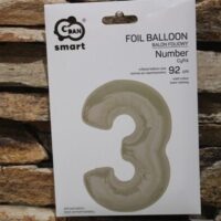 cappuccino 3 as szám fólia lufi 92 cm – matt óriás szülinapi lufi