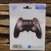 game controller (konzol) fólia lufi „level up” felirattal – gamer party dekoráció