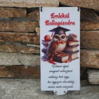 ballagási pénzátadó – emlékül ballagásodra, baglyos könyves mintával