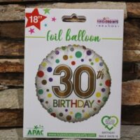 30 as születésnapi fólia lufi 45 cm – konfettis eco birthday lufi (30.szülinap)