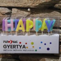 happy birthday betű tortagyertya szett – színes születésnapi gyertyák