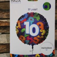 10 es fólia lufi 45 cm – színes számos héliumos lufi 10. születésnapra