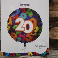 20 as fólia lufi 45 cm – színes számos héliumos lufi 20. születésnapra