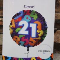 21 es születésnapi fólia lufi 45 cm – színes számmintás birthday lufi