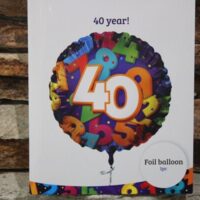 40 es születésnapi fólia lufi 45 cm – színes számmintás birthday lufi (40.szülinap)