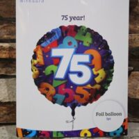 75 ös születésnapi fólia lufi 45 cm – számos birthday lufi