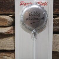 boldog születésnapot tortagyertya ezüst kerek formában