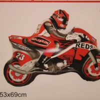 piros sportmotor fólia lufi 53 × 69 cm – motoros születésnapi lufi