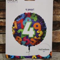 4 es számos fólia lufi 45 cm – 4. születésnapra