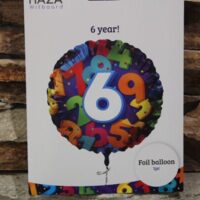6 os fólia lufi 45 cm – színes számos héliumos lufi 6. születésnapra