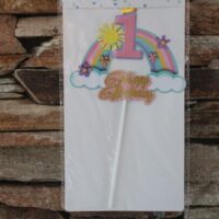 első születésnapi tortadísz – szivárványos happy birthday tortadekoráció 1 es számmal