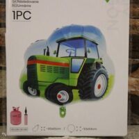 zöld traktor fólia lufi – kb. 65 cm es jármű alakú lufi