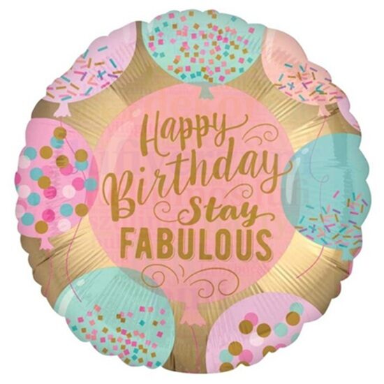 Happy Birthday Stay Fabulous fólia lufi 45 cm | PartyBallon