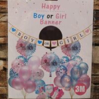 boy or girl babaváró zászlófüzér 3 m – gender reveal dekoráció | partyballon