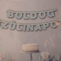 boldog szülinapot banner kék arany – 5 m es felirat | partyballon