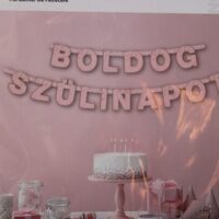 boldog szülinapot banner rózsaszín arany – 5 m es felirat | partyballon