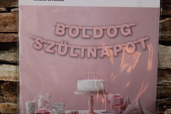 boldog szülinapot banner rózsaszín arany – 5 m es felirat | partyballon