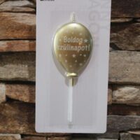 boldog szülinapot arany lufi tortagyertya – csillagos | partyballon