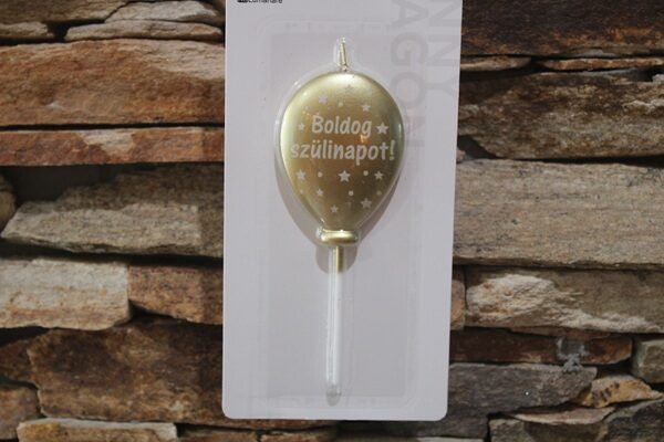 boldog szülinapot arany lufi tortagyertya – csillagos | partyballon