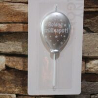 boldog szülinapot ezüst lufi tortagyertya – feliratos szülinapi gyertya | partyballon
