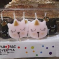 cicás tortagyertya szett – 5 db cica formájú gyertya | partyballon