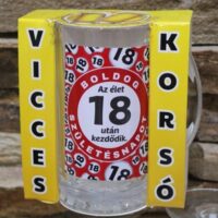 boldog 18. születésnapot söröskorsó – sebességkorlátozó tábla mintával | partyballon