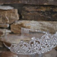 fém ezüst csillogó tiara – elegáns születésnapi és party fejdísz | partyballon